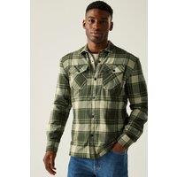 Regatta Men's Spennith Fleece Lined Shacket Shirt in Dark Green | Size: Medium