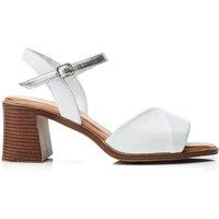 Moda In Pelle Women's 'Lanie' Leather Heeled Sandals in White | Size: 3