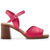 Moda In Pelle Women's 'Lanie' Leather Heeled Sandals in Pink | Size: 5