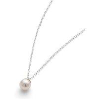 Elk & Bloom Women's Silver Single Real Seed Pearl Necklace