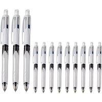 Bic 4 Colours Combination Medium Ballpoint Pen + Medium Mechanical Pen cil - Single Pen 12 Packs