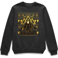 DC Comics Black Adam Gold Christmas Christmas Jumper - Black | Size: XS