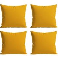 Snug City Waterproof Outdoor Garden Cushion Covers Patio Cushion Cover Cases Square Pack Of 4 in Yellow | Size: 60 cm x 60 cm