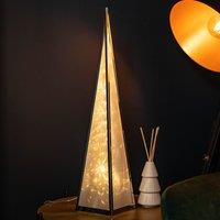 Samuel Alexander 60cm Light up Silver Holographic Christmas Pyramid with 16 Warm White LEDs