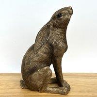 Animal Crackers Bronze Moongazing Hare, Leonardo Reflections Range, Gift Boxed, Height 18cm