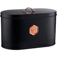 Cooks Professional Bread Bin Metal Kitchen Storage Canister with Copper Nameplate