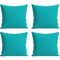 Snug City Waterproof Outdoor Garden Patio Cushion Cover & Inner Square Pack Of 4 in Teal | Size: 60 cm x 60 cm