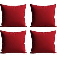 Snug City Waterproof Outdoor Garden Patio Cushion Cover & Inner Square Pack Of 4 in Red | Size: 60 cm x 60 cm