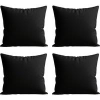 Snug City Waterproof Outdoor Garden Patio Cushion Cover & Inner Square Pack Of 4 in Black | Size: 60 cm x 60 cm