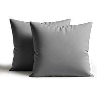 Snug City Waterproof Outdoor Garden Patio Cushion Cover & Inner Square Pack Of 2 in Light Grey | Size: 60 cm x 60 cm