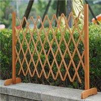 Gr8 Garden Expanding Garden Wood Fence Freestanding Screen in Brown