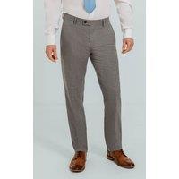 Dobell Men's Light Grey Check Suit Trousers | Size: 44S