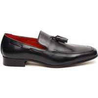 XPOSED Men's Stylish Faux Leather Tassel Loafers in Black | Size: 8