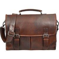 Mens Real Leather Briefcase Cross Body Classic Bag Organiser Messenger Tom Brown