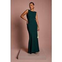 Coast Women's Honoured Petite Sleeveless Cowl Back Maxi Bridesmaid Dress in Emerald | Size: 12
