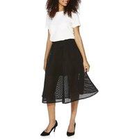 Cutie London Women's Mesh A-Line Midi Skirt in Black | Size: 16