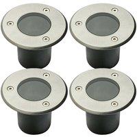 CGC Lighting 'Nola' Four Round Small Stainless Steel Inground Or Decking Lights in Silver