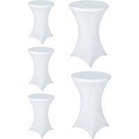 Neel Blue Cocktail Spandex Tablecloth High Top Round Table Cover, 32 x 43, 5pcs in White