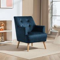 Home Source Arta Accent Chair Armchair Occasional Sofa Modern Upholstered Seating in Blue