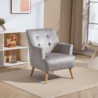Home Source Arta Accent Chair Armchair Occasional Sofa Modern Upholstered Seating in Silver