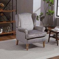 Home Source Helena Wingback Armchair Occasional Sofa Modern Accent Chair Seating in Silver