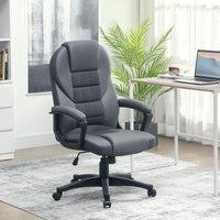 HOMCOM Executive Office Chair with High Back, Computer Chair, Charcoal Grey in Dark Grey