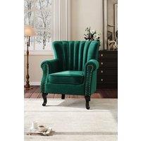 Luxury Channel-Tufted Velvet Armchair
