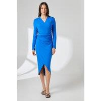 Principles Women's Jersey Wrap Detail Midi Dress in Cobalt | Size: 10