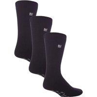 Heat Holders Men's 3 Pairs Multipack Slipper Socks with Grips | Non-Slip Thermal Socks in Black | Size: 12-14