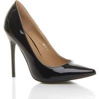 AJVANI Women's High Stiletto Heel Patent Court Shoes in Black | Size: 6