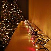 Samuel Alexander 6.2m 480 LED Christmas Cluster String Lights with Timer in Red & Vintage Gold