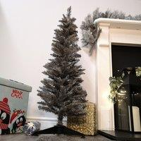 Samuel Alexander 4ft (120cm) Artificial Pencil Pine Grey Christmas Tree with 168 Tips & Stand