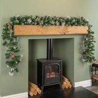 Samuel Alexander 270cm x 25cm Frosted Glacier Christmas Garland with Pine Cones in Green | Size: 270 cm x 25 cm