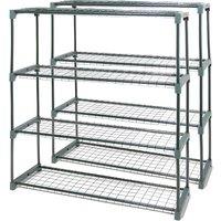 Primrose Set of 2 4-Tier Garden Greenhouse Staging Green 1.07m