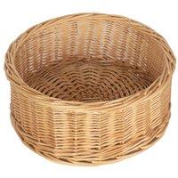 Red Hamper Wicker Round Straight Sided Tray in Brown