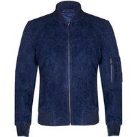 Infinity Leather Men's Goat Suede MA-1 Bomber Jacket-Auckland in Navy | Size: 4XL