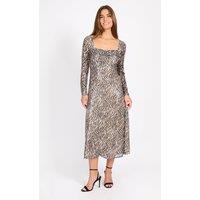 Little Mistress Women's Animal Sequin Print Midaxi Dress | Size: 14