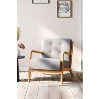 65 cm W x 77 cm D x 75cm H Wooden Frame Sofa Button Upholstered Armchair