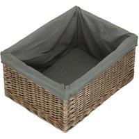 Red Hamper Jumbo Antique Wash Storage Basket with Grey Sage Lining