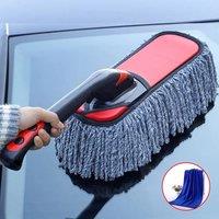 Hinsinc Scalable Microfiber Car Wash Brush - Wax/Dust Tool in Red