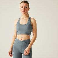 Dare 2b Women's Don't Sweat It Light Comfortable Quick-Drying Sports Bra in Mid Grey | Size: Large