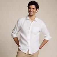 Lands' End Men's Long Sleeve Linen Shirt in White | Size: Large