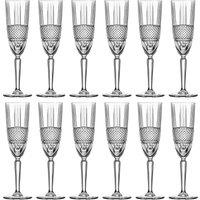 RCR Crystal Brillante Glass Champagne Flutes - 190ml - Pack of 12 in Clear