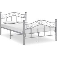 Berkfield Home Bed Frame Grey Metal 120x200 cm | Size: Small Double