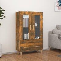 Berkfield Home Highboard Smoked Oak 70x31x115 cm Engineered Wood in Brown | Size: 70 x 31 x 115 cm