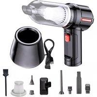 VOGREX Powerful Car Vacuum Cleaner Wet/Dry Cordless Strong Suction Handheld Cleaning in Black | Size: 28 cm