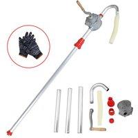 VOGREX 50" Rotary Hand Drum Barrel Syphon Self Priming Pump Diesel Transfer Fuel Oil in Red