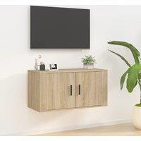 Berkfield Home Wall Mounted TV Cabinet Sonoma Oak 80x34.5x40 cm in Brown