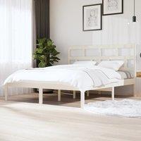 Berkfield Home Bed Frame White Solid Wood Pine 160x200 cm