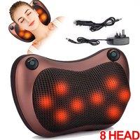 VOGREX Electric Shiatsu Massage Pillow - 8-Kneading for Neck/Back/Car